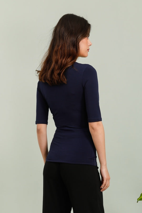 Top Lisa drapé Marine